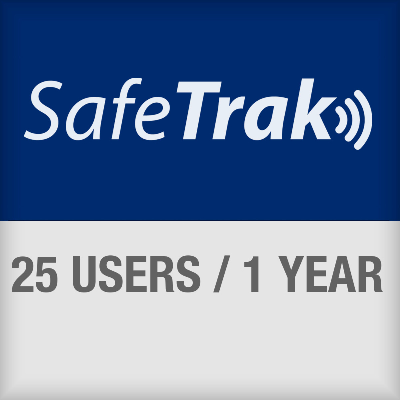 SafeTrak-abonnement geeft toegang tot het cloudsysteem voor max. 25 gebruikers gedurende 1 jaar