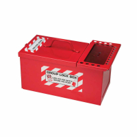 METAL STORAGE LOCK BOX,SMALL,RED