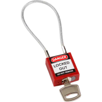 Compact Cable Padlock Red 20cm KD