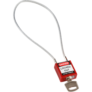 Compact Cable Padlock Red 40cm KD