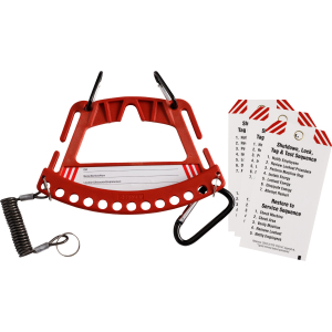 SAFETY LOCK & TAG CARRIER - RED