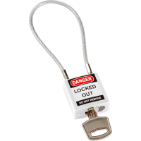 Compact Cable Padlock White 20cm KD