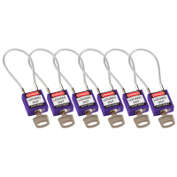 COMPACT CABLE PADLOCK PURPLE 20CM KA/6PK