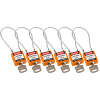 COMPACT CABLE PADLOCK ORANGE 20CM KD/6PK