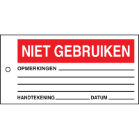 TAG-N-NIET GEBRUIKEN-75X150MM