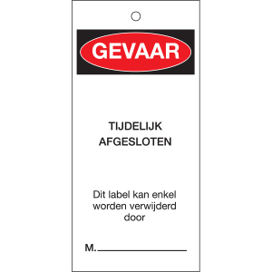 TAG-N-GEVAAR TIJDELIJK.-75X160MM