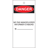 TAG-F- DANGER NE PAS.-75X160MM