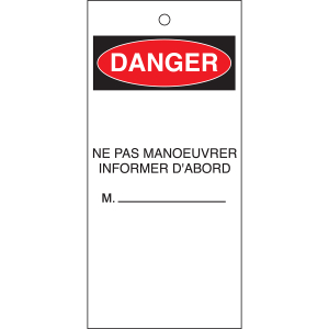 TAG-F- DANGER NE PAS.-75X160MM