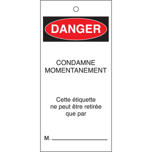 TAG-F-DANGER CONDAMNE-75X160MM