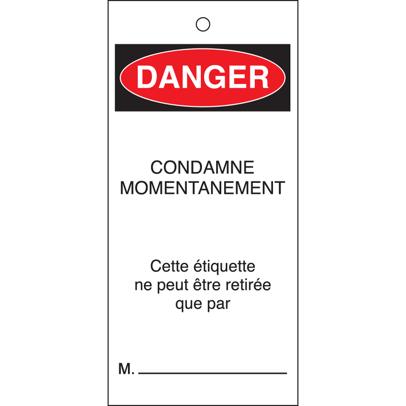 TAG-F-DANGER CONDAMNE-75X160MM