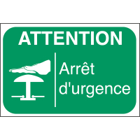 LABEL ARRET D'URGENCE 100X150MM B7541