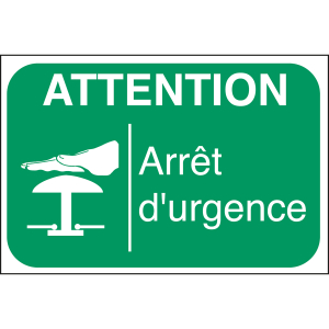 LABEL ARRET D'URGENCE 100X150MM B7541