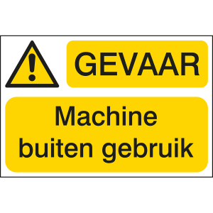 LABEL DANGER MACHINE BUITEN... 100X150MM