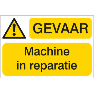 LABEL DANGER MACHINE IN REPAR 100X150MM