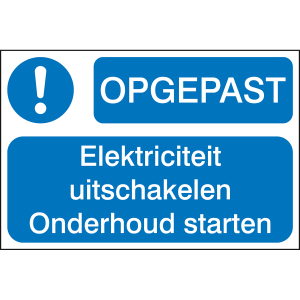 LABEL OPGEPAST ELEKTRICITEIT# 100X150MM