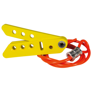 SCISSOR LOCKOUT: YELLOW SCISSOR LOCK W/3