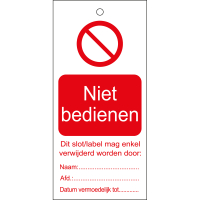 TAG-N NIET BEDIENEN-75X160MM