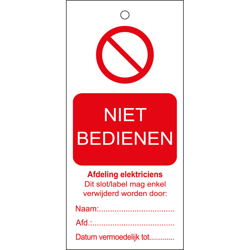 TAG-NIET BDN. ELEKTR.-50X110MM