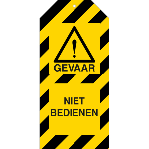 TAG-N NIET BEDIENEN-75X160MM