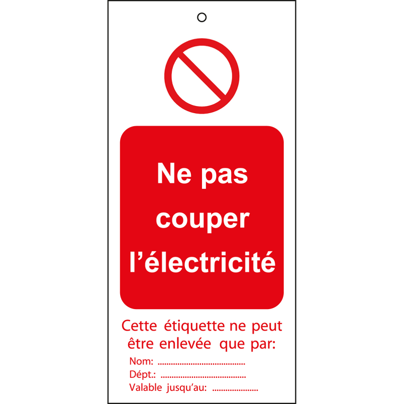 TAG-NE PAS COUPER-50X110MM