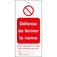 TAG-F DEFENSE DE FERMER-75X160MM