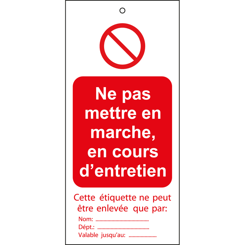 TAG-NE PAS METTRE EN M.-50X110MM