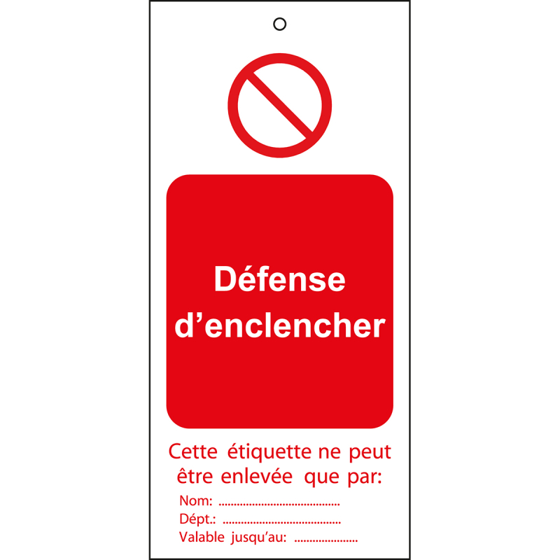 TAG-DEFENSE D'ECL.-50X110MM