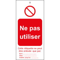 TAG-NE PAS UTILISIER-50X110MM