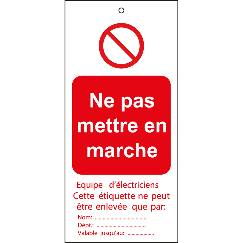 TAG-NE PAS METTRE EN M.-50X110MM