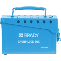 METAL LOCK BOX, 13 LOCK, BLUE