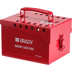 METAL LOCK BOX, XLARGE, 12 LOCK, RED