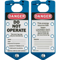 BLUE LABELLED LOCKOUT HASP ALUMINIUM