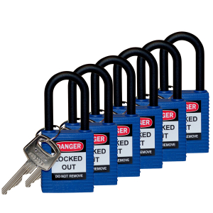 SFTY PADLOCK NYLON 38MM SHA BLUE