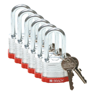 STEEL PADLOCK 38MM SHA KD RED/6