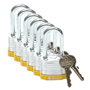 STEEL PADLOCK 38MM SHA KD YELLOW/6