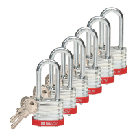 STEEL PADLOCK 51MM SHA KD RED/6