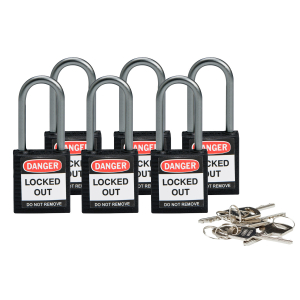 BRADY COMPACT LOCKOUT PADLOCK BLACK