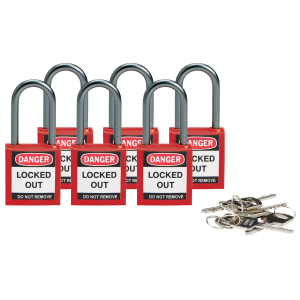 BRADY COMPACT LOCKOUT PADLOCK RED