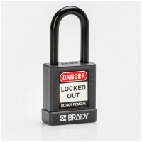 SFTY SECU PADLOCK 38MM ST SHA KD BLK/6