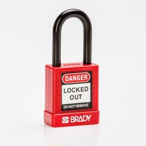 SFTY SECU PADLOCK 38MM ST SHA KD RED/6