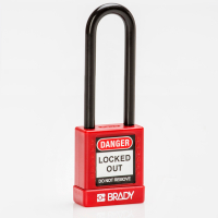 SFTY SECU PADLOCK 75MM ST SHA KD RED/6