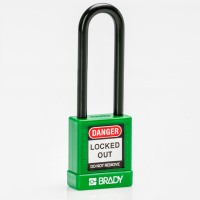 SFTY SECU PADLOCK 75MM ST SHA KD GRN/6