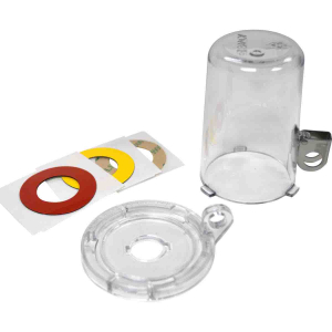 16MM CLEAR PUSH BUTTON LO W/ TALL COVER