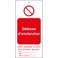 TAG-DEFENSE D'ECL.-50X110MM