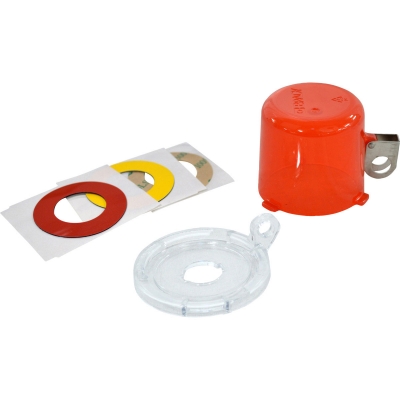 Vergrendelingssysteem voor drukknoppen (16 mm), rood, met standaard beschermkap