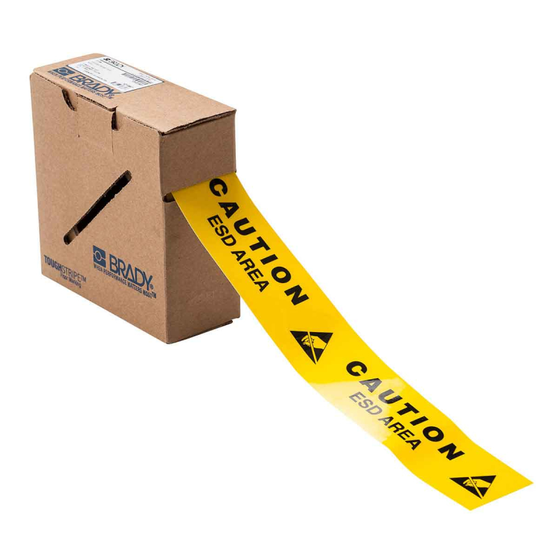 ToughStripe - Zwart/Geel - Caution ESD - 50.80 mm x 30.48 mtr