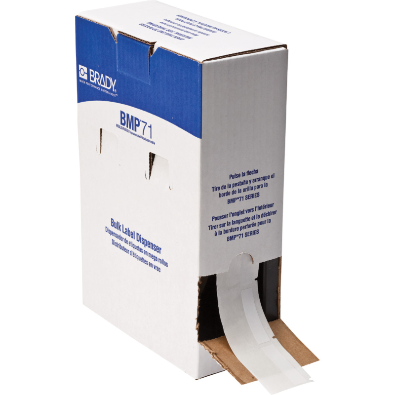 BM-107-427 | Mat Wit, transparant Zelflaminerend vinyl met afmeting: 50,80 mm (B) x 38,10 mm (H)