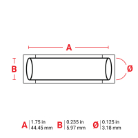 M6-125-175-342-GR | Mat Groen Hittekrimpende polyolefin krimpkous met afmeting: 44,45 mm (B) x 5,97 mm (H)