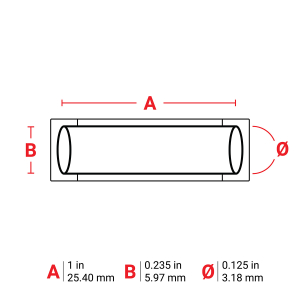 M6-125-1-342-BL | Mat Blauw Hittekrimpende polyolefin krimpkous met afmeting: 25,40 mm (B) x 5,97 mm (H)