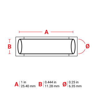 M6-250-1-342-OR | Mat Oranje Hittekrimpende polyolefin krimpkous met afmeting: 25,40 mm (B) x 11,28 mm (H)